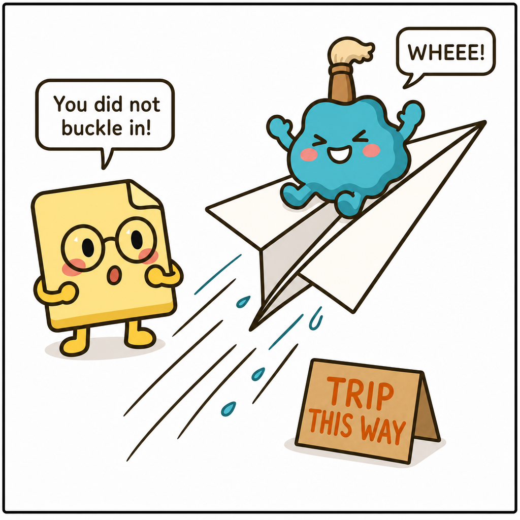 Smudge Rides The Paper Airplane — panel 3