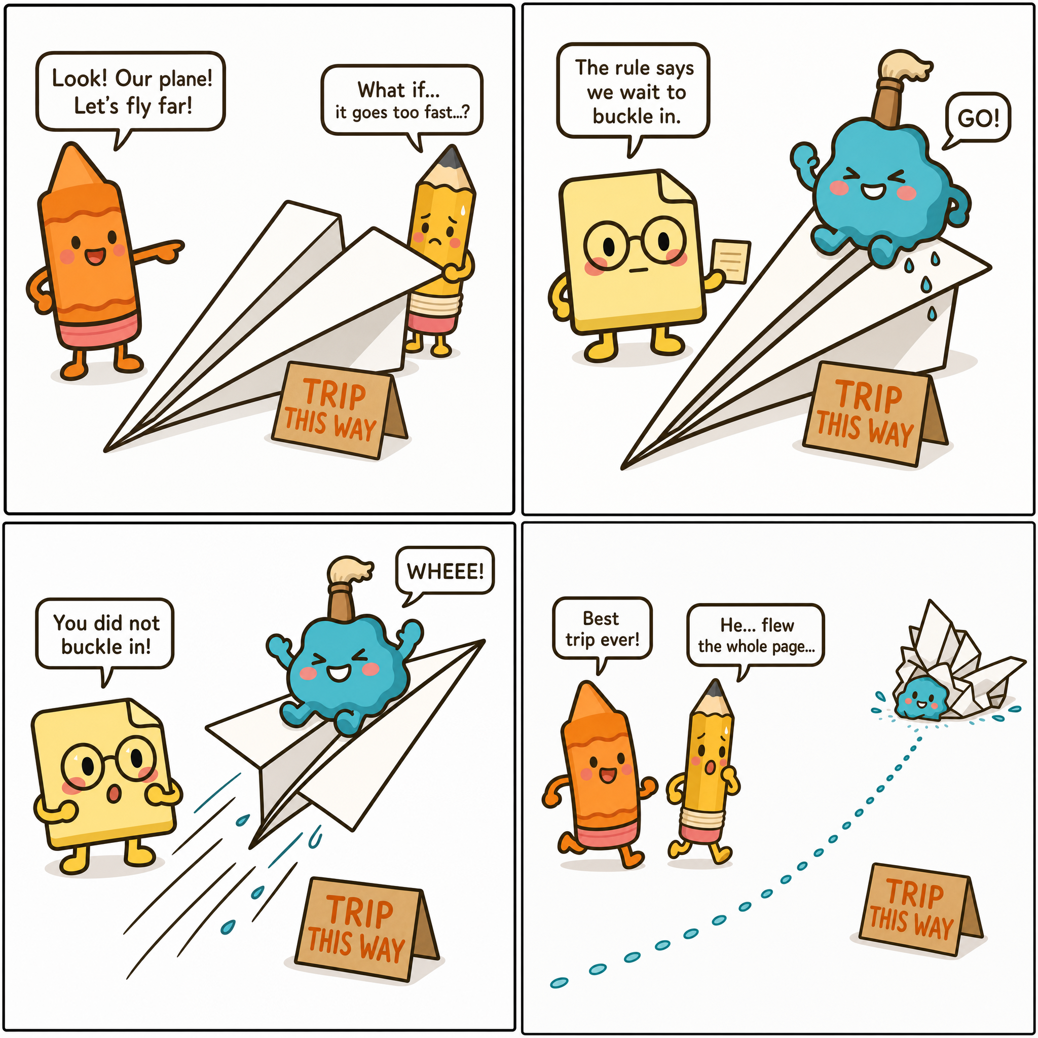 Smudge Rides The Paper Airplane
