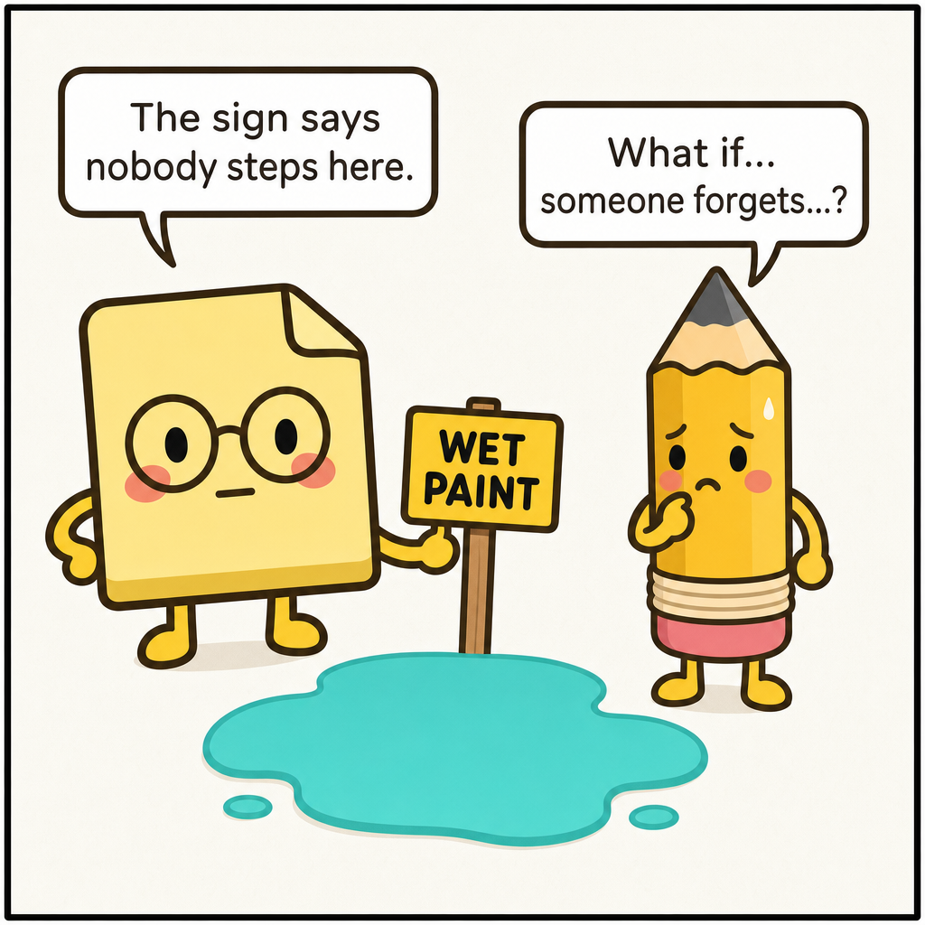 Nobody Steps On The Wet Paint — panel 1